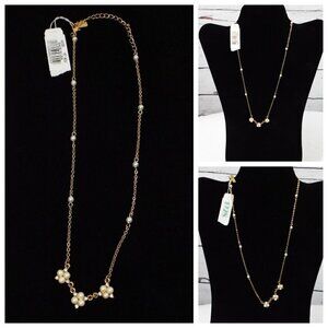 1928 Gold Tone with Faux Pearl Accents 16" Necklace - New with Tags